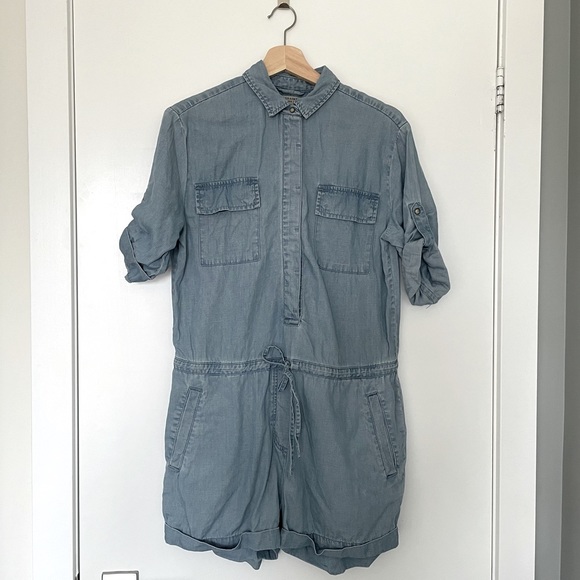 All Saints Denim Jumpsuit Size 6 - Picture 3 of 6
